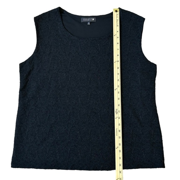 Black Lace Sleeveless Blouse Plus Size Lined 2X - Picture 7 of 8